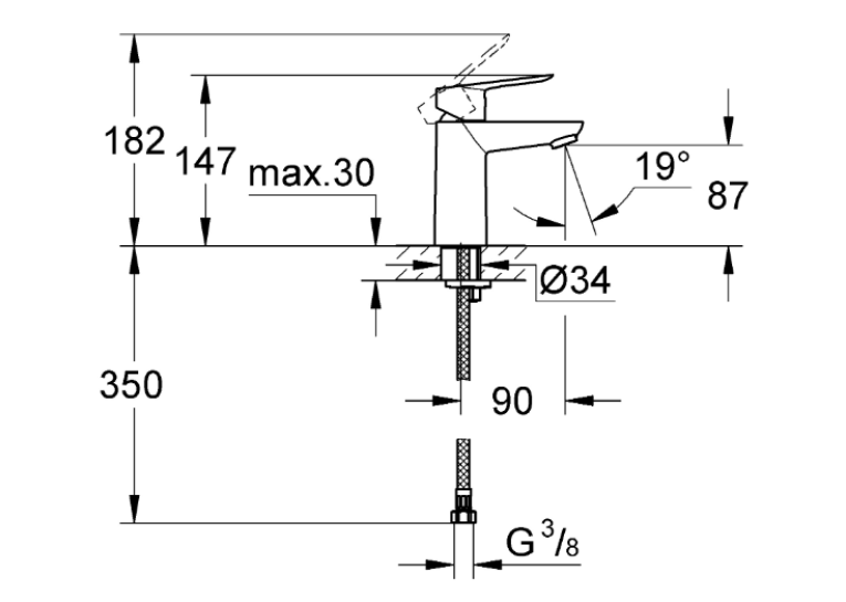 Змішувач для раковини Grohe BauLoop 23337000 S-Size