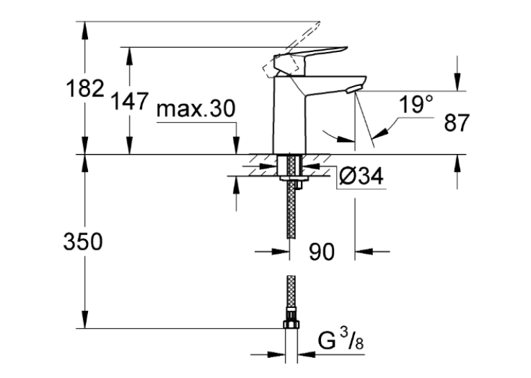 Змішувач для раковини Grohe BauLoop 23337000 S-Size