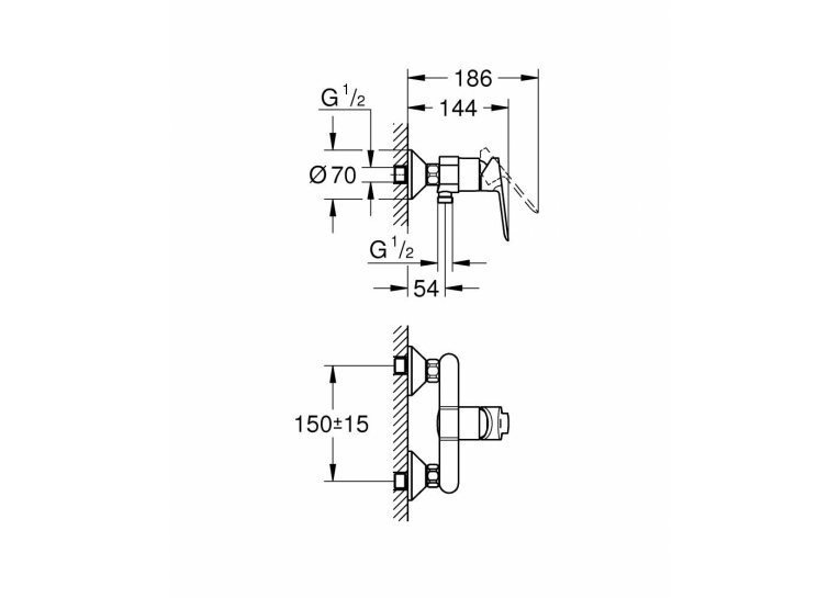 Смеситель для душа GROHE BauEdge 23636000