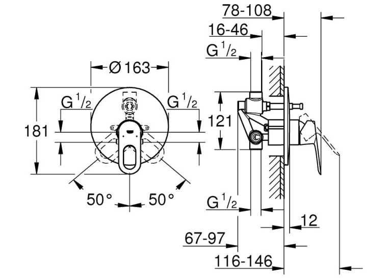 Змішувач для ванни GROHE BauLoop 29081000