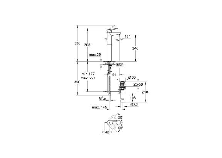Змішувач для раковини Grohe BAULOOP 32856000 XL-Size