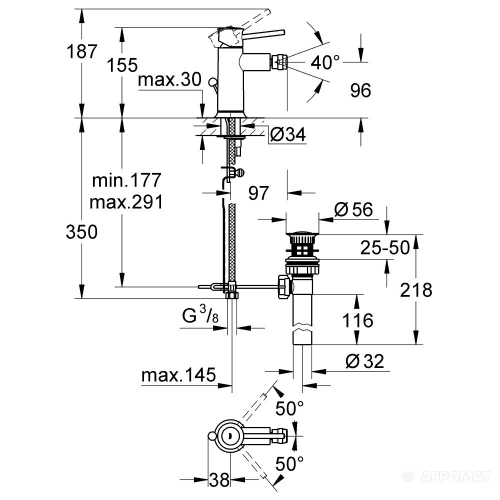 Смеситель для биде Grohe BauClassic 32864000