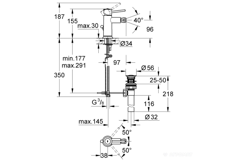 Змішувач для біде Grohe BauClassic 32864000