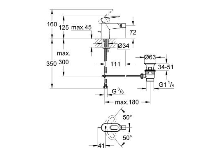 Змішувач для біде Grohe BauLoop 23338000