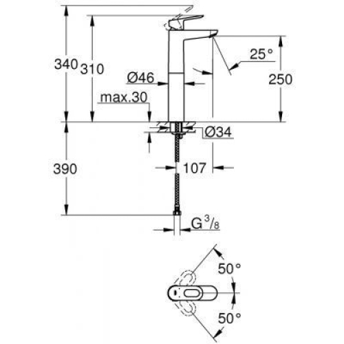 Смеситель для раковины Grohe BAULOOP 23764000 XL-Size