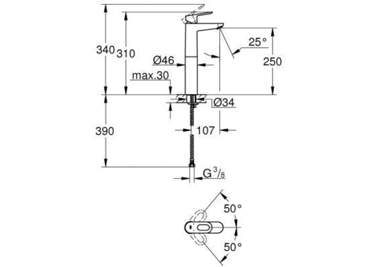 Змішувач для раковини Grohe BAULOOP 23764000 XL-Size