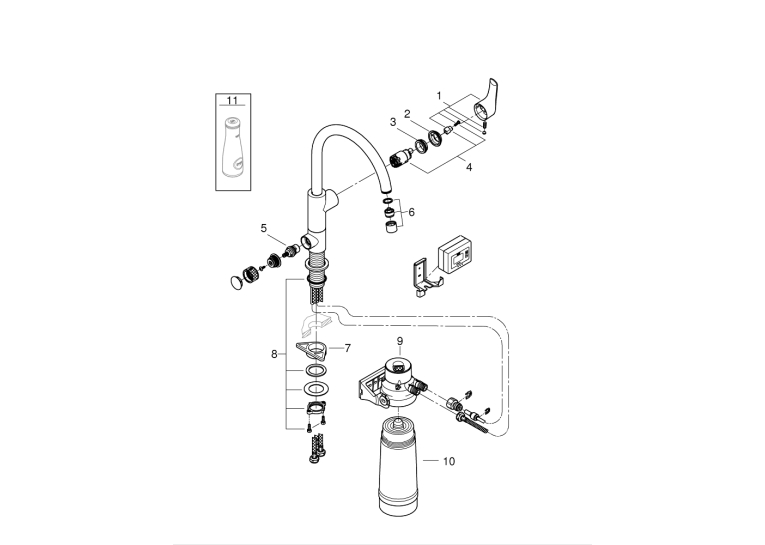 Змішувач кухонний із фільтром Grohe Blue Pure Eurosmart 30383000