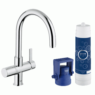 Смеситель кухонный GROHE Blue Pure с системой очистки воды и подключением к фильтру 33249001