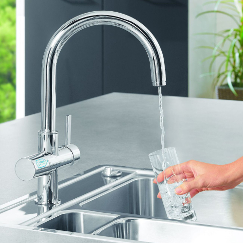 Смеситель кухонный GROHE Blue Pure с системой очистки воды и подключением к фильтру 33249001