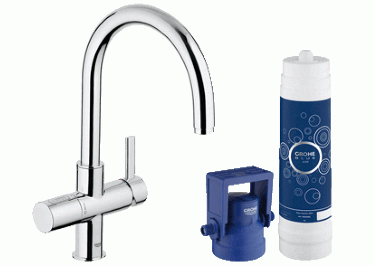Змішувач кухонний GROHE Blue Pure із системою очищення води та підключенням до фільтру 33249001