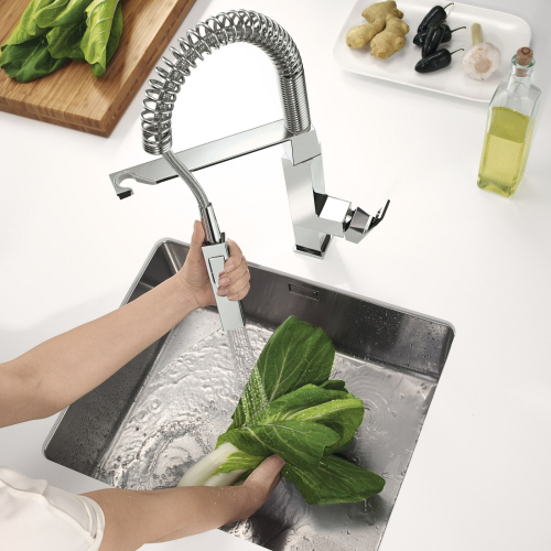 Смеситель для мойки Grohe Eurocube, 31395DC0 Сталь