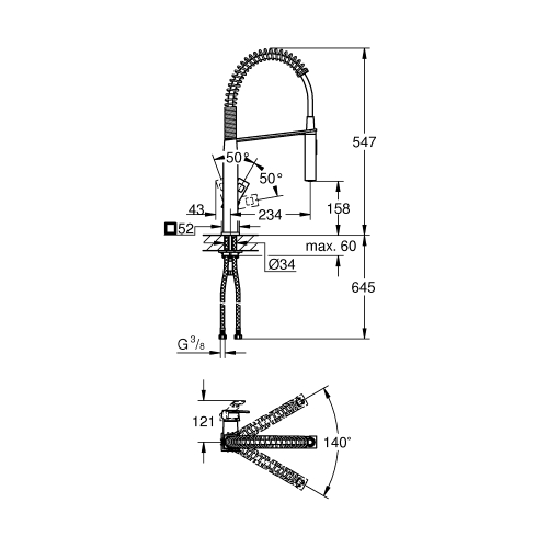 Смеситель для мойки Grohe Eurocube, 31395DC0 Сталь