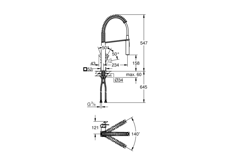 Змішувач для миття Grohe Eurocube, 31395DC0 Сталь