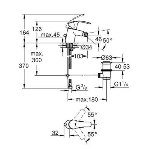Смеситель для биде Grohe Eurosmart, 32929002