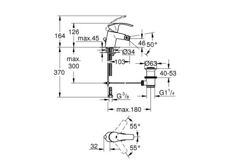 Змішувач для біде Grohe Eurosmart, 32929002