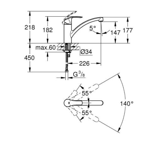 Смеситель для мойки Grohe EUROSMART 33281002