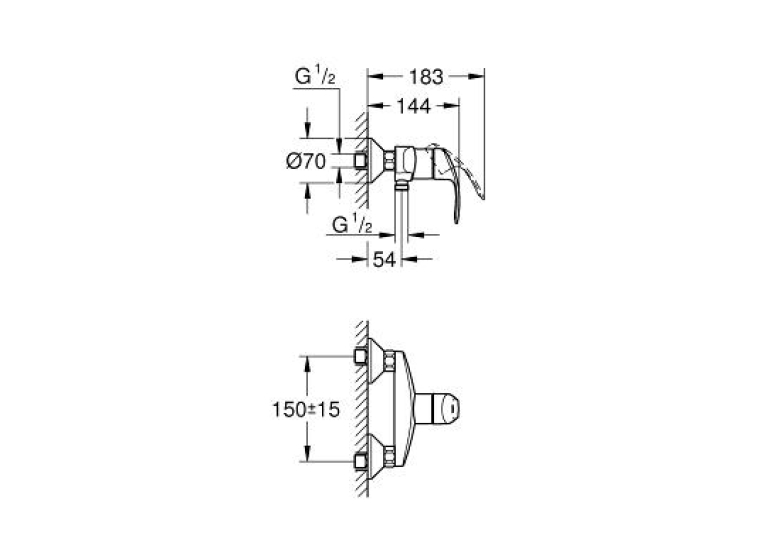 Змішувач для душу Grohe Eurosmart, 33555002