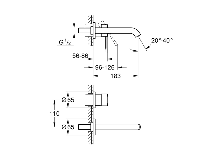Змішувач для раковини на два отвори Grohe ESSENCE NEW М-Size, 19408DL1 Бронза матова