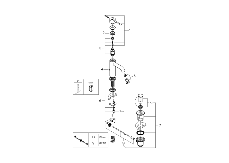 Змішувач для раковини Grohe ESSENCE 23589001 S-Size