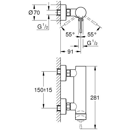 Смеситель для душа Grohe ESSENCE NEW, 33636DL1 Бронза матовая