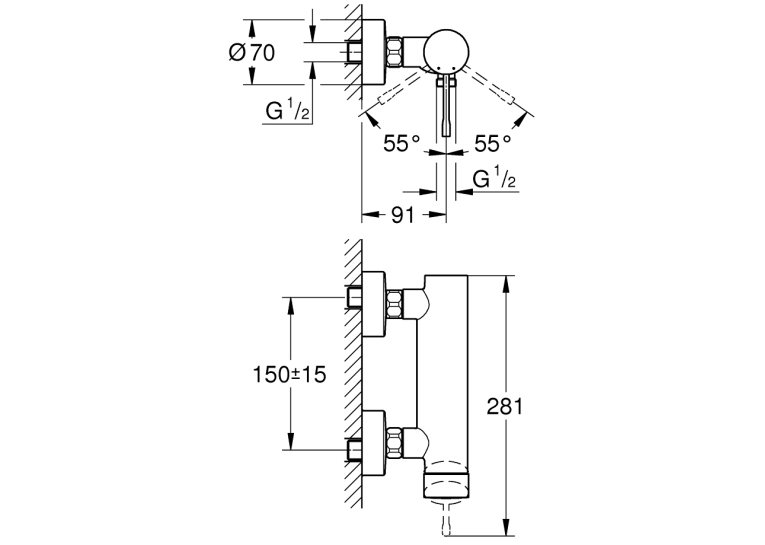 Смеситель для душа Grohe ESSENCE NEW, 33636DL1 Бронза матовая