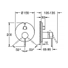 Змішувач прихованого монтажу для ванни/душу Grohe Essence 24092DC1 на 3 положення, Сталь