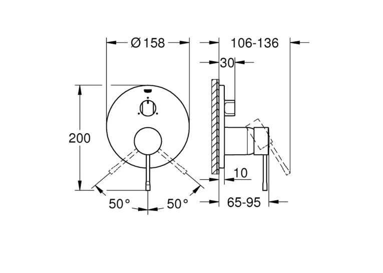 Змішувач прихованого монтажу для ванни/душу Grohe Essence 24092GN1 на 3 виходи, Золото матове