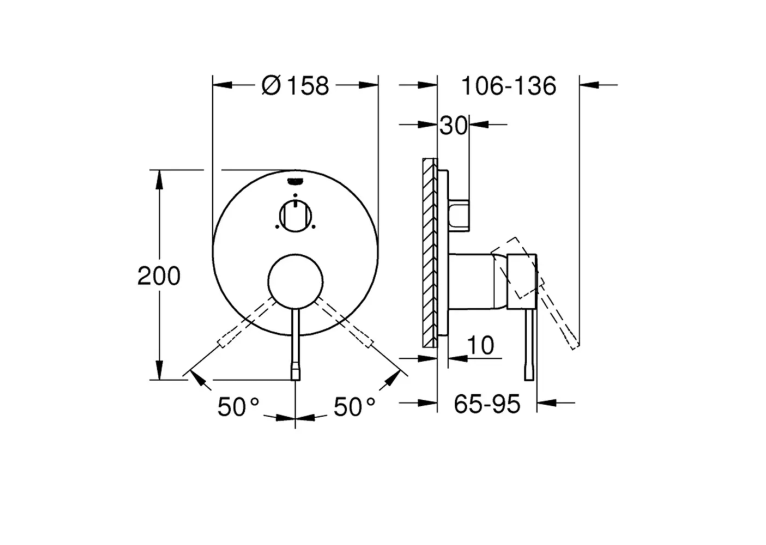 Змішувач прихованого монтажу для ванни/душу Grohe Essence 24092GN1 на 3 виходи, Золото матове