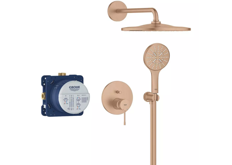Душова система прихованого монтажу Grohe Essence 25287DL0 на 2 виходи, Бронза матова