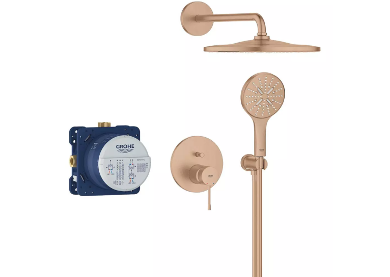Душова система прихованого монтажу Grohe Essence 25287DL0 на 2 виходи, Бронза матова