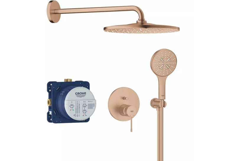 Душова система прихованого монтажу Grohe Essence 25287DL0 на 2 виходи, Бронза матова