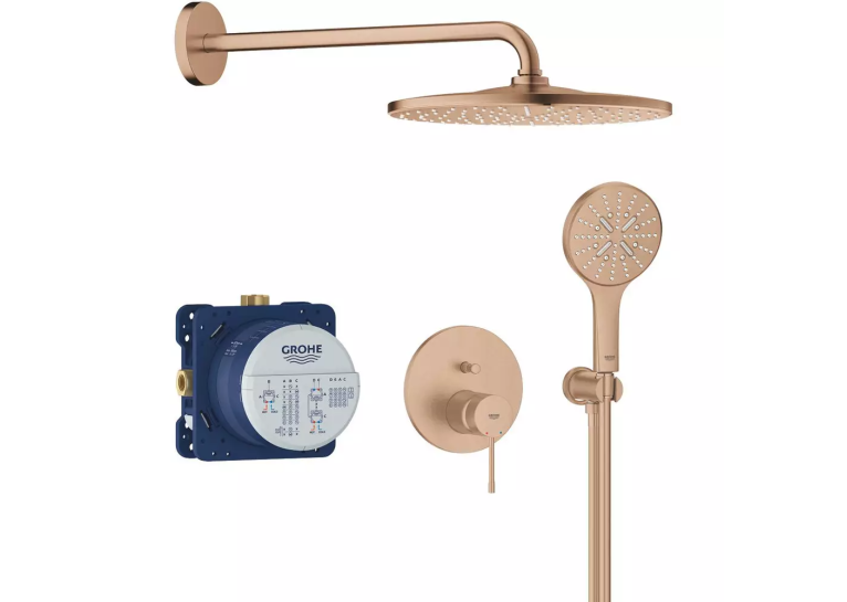 Душова система прихованого монтажу Grohe Essence 25287DL0 на 2 виходи, Бронза матова