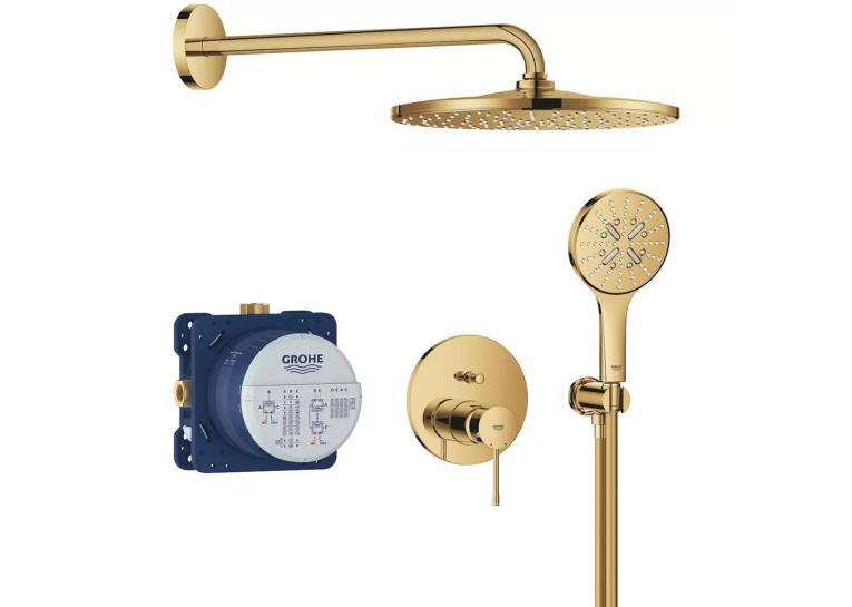 Душева система прихованого монтажу Grohe Essence 25287GL0 на 2 виходи, Золото