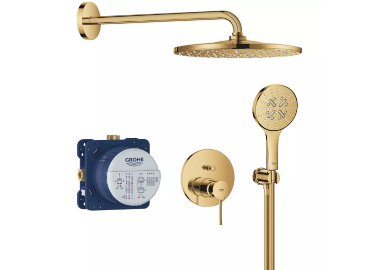 Душева система прихованого монтажу Grohe Essence 25287GL0 на 2 виходи, Золото