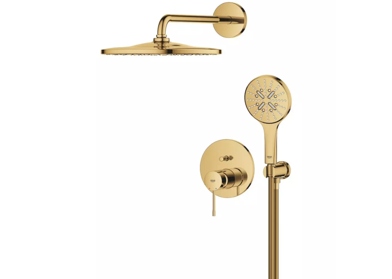 Душева система прихованого монтажу Grohe Essence 25287GL0 на 2 виходи, Золото