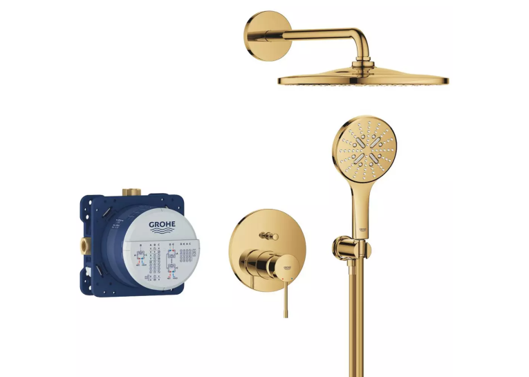 Душева система прихованого монтажу Grohe Essence 25287GL0 на 2 виходи, Золото
