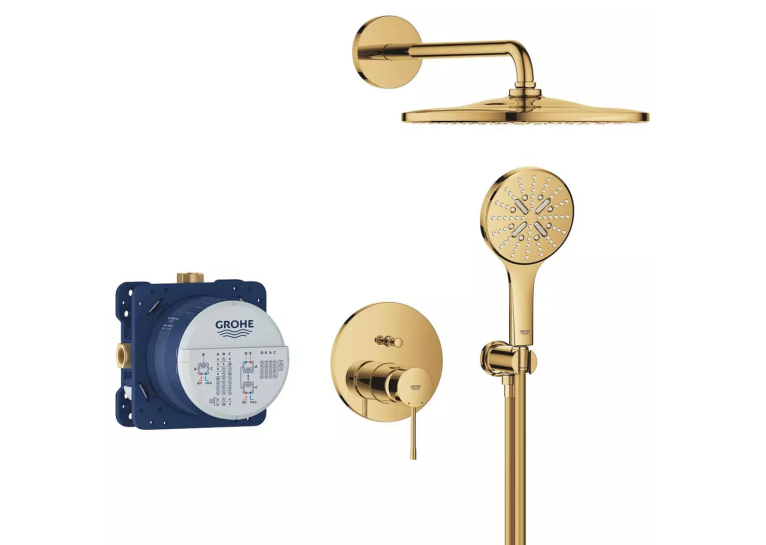 Душева система прихованого монтажу Grohe Essence 25287GL0 на 2 виходи, Золото