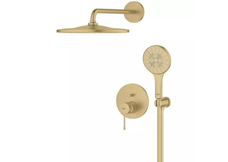 Душева система прихованого монтажу Grohe Essence 25287GN0 на 2 виходи, Золото матове