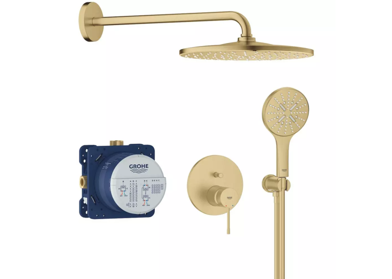 Душева система прихованого монтажу Grohe Essence 25287GN0 на 2 виходи, Золото матове