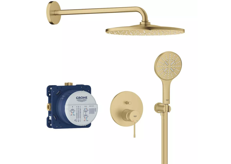 Душева система прихованого монтажу Grohe Essence 25287GN0 на 2 виходи, Золото матове