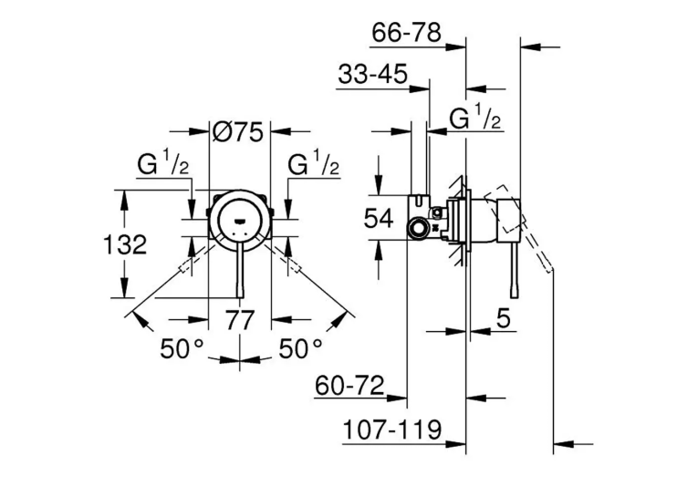 Змішувач прихованого монтажу для душу Grohe Essence 29197DL0 Бронза матова