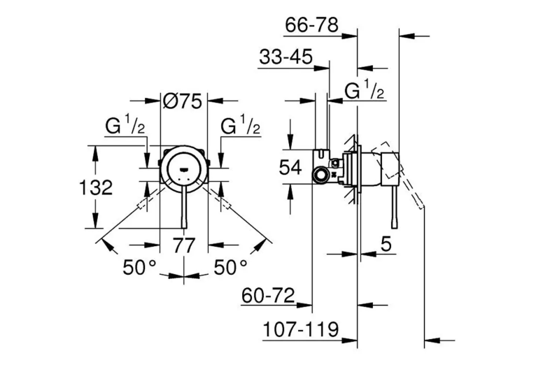 Змішувач прихованого монтажу для душу Grohe Essence 29197DL0 Бронза матова