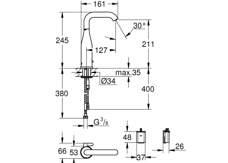 Інфрачервоний змішувач для раковини Grohe Essence E 36445000