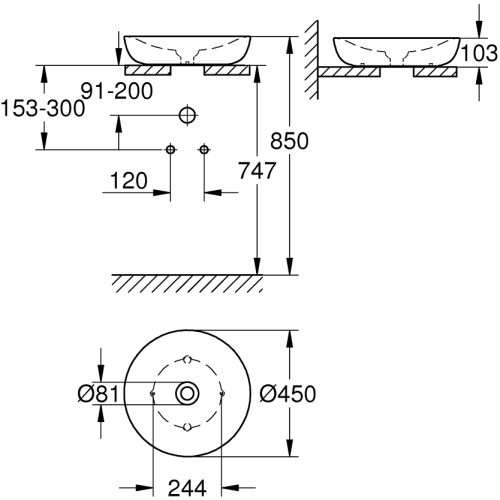 Раковина на столешницу Grohe Essence 3960900H