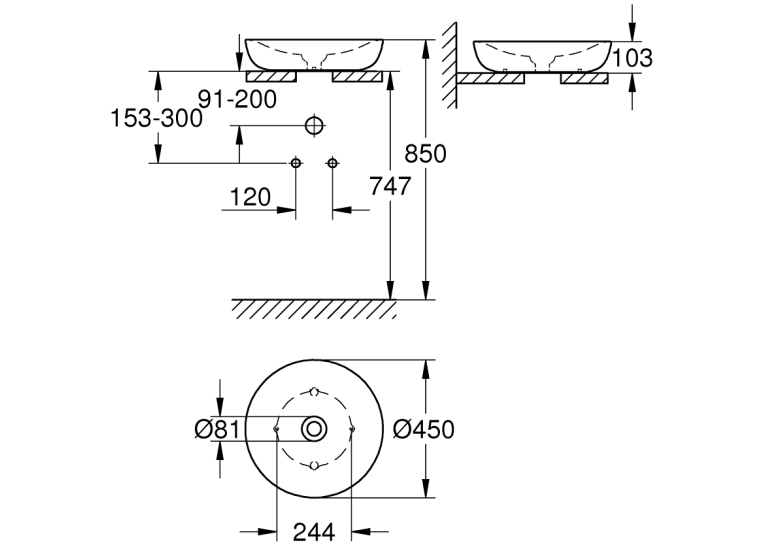 Раковина на столешницу Grohe Essence 3960900H