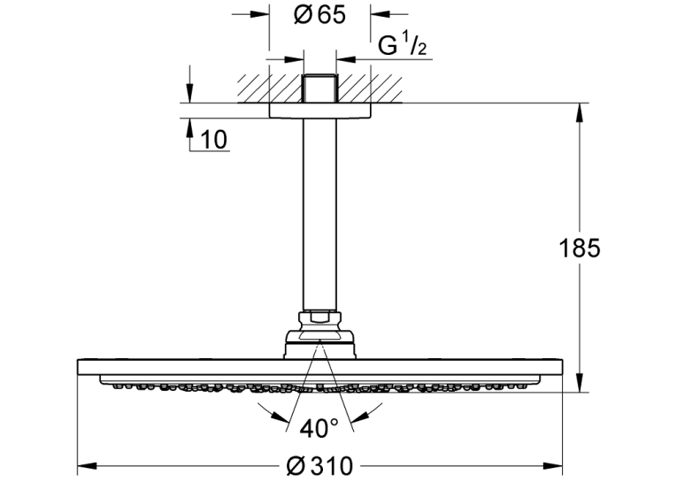Верхній душ GROHE Rainshower Cosmopolitan 310, 26057000