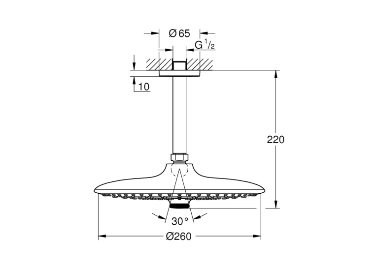 Верхній душ Grohe Euphoria 260, 26461000