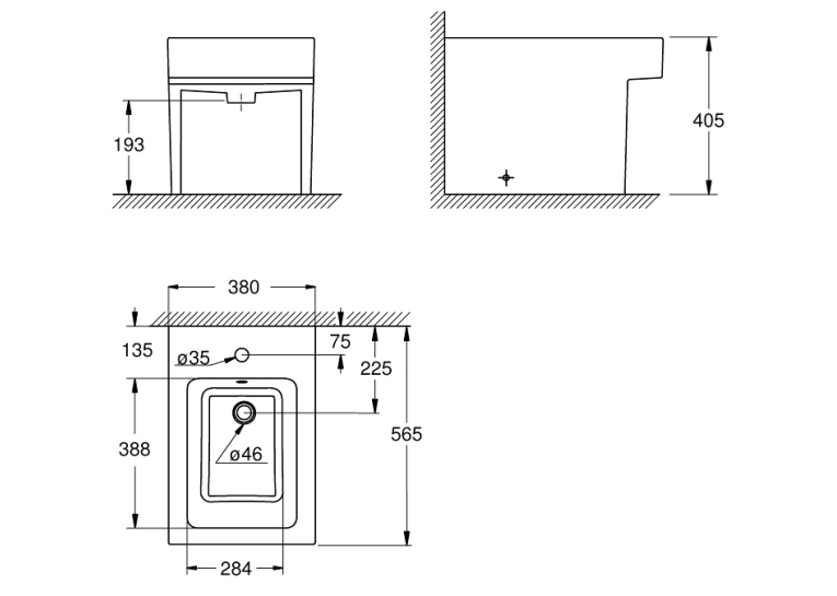 Напольное биде Grohe Cube Ceramic 3948700H