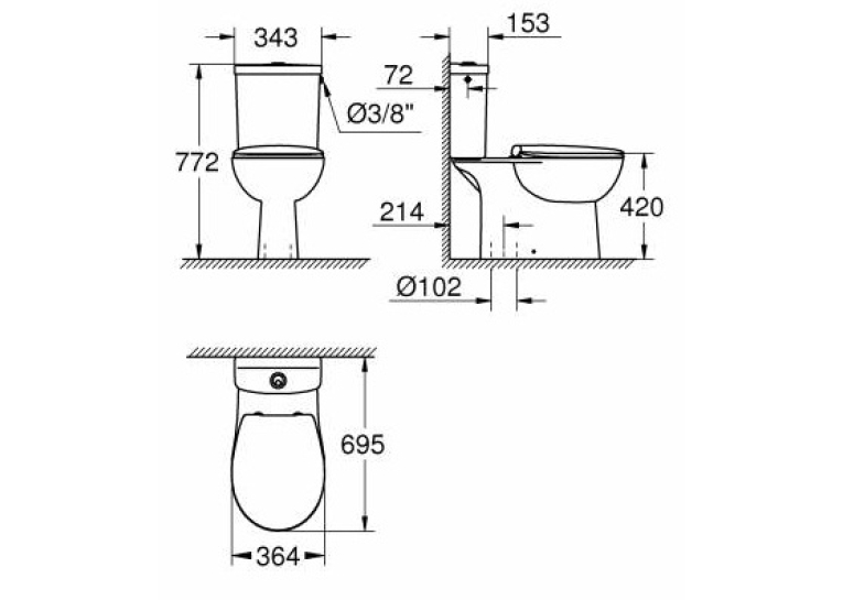 Унітаз-компакт Grohe Bau Ceramic 39346000