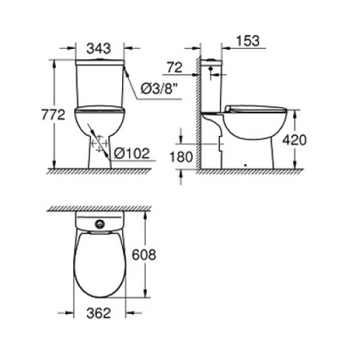 Унитаз-компакт Grohe Bau Ceramic 39347000